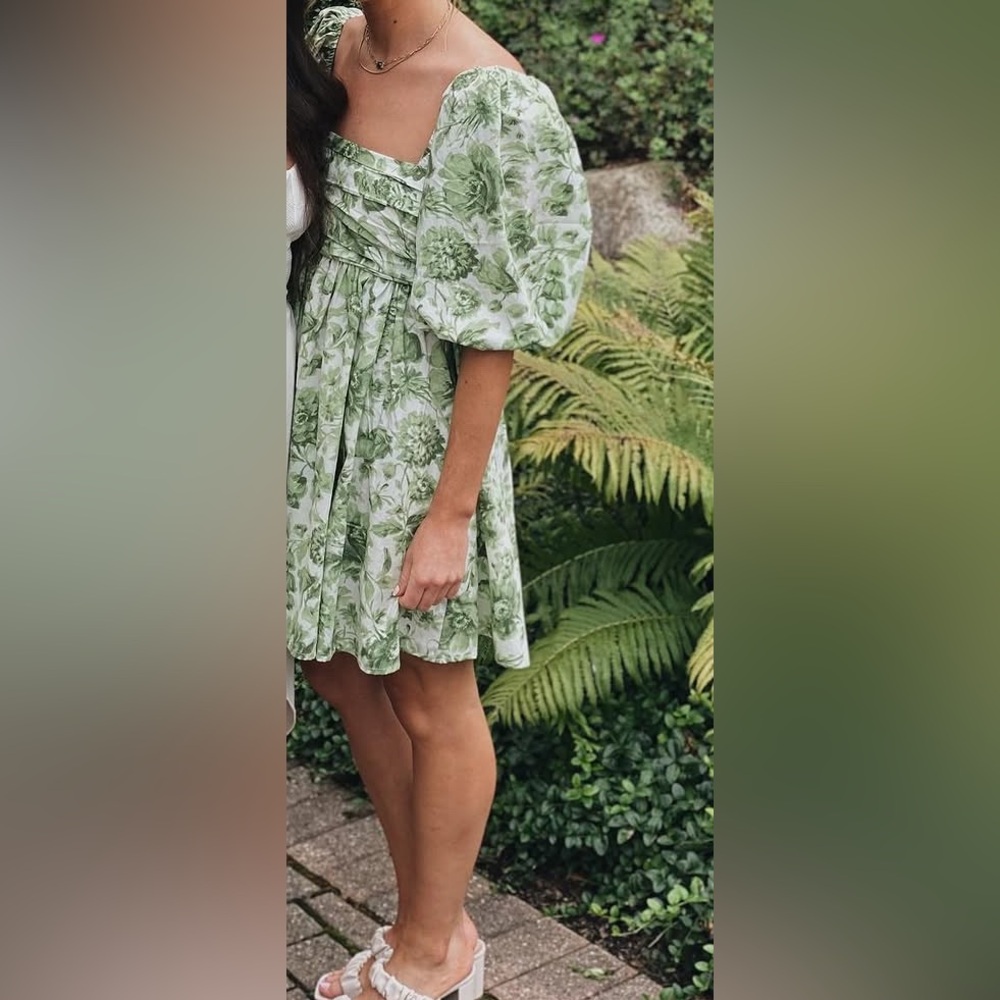 Abercrombie & Fitch Green Floral Mini Dress